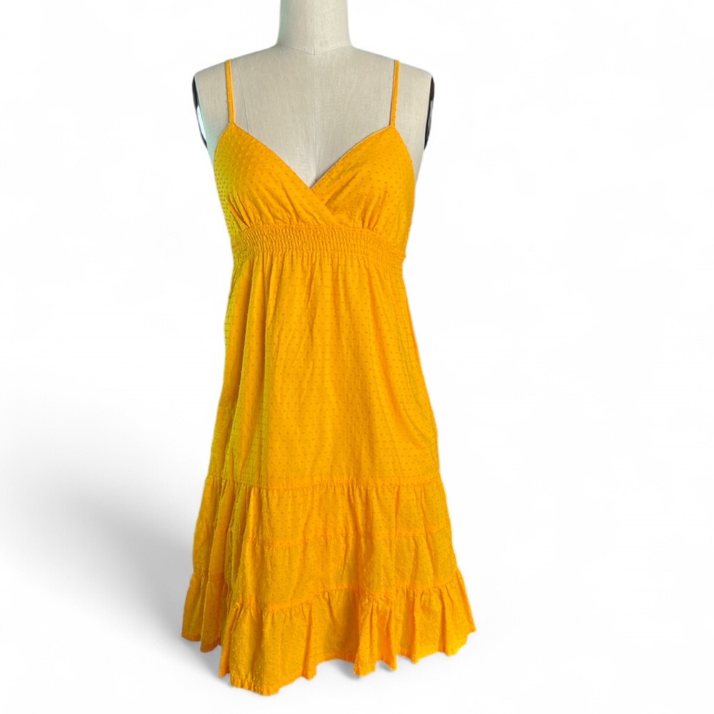 Volcom Yellow Swiss Dot Sun Dress Small - LN